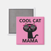 COOL CAT MAMA, CAT MOM MAGNETS MAGNEET (Voorkant / Achterkant)