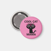 COOL CAT MAMA, CAT MOM MAGNETS MAGNEET (Voorkant / Achterkant)