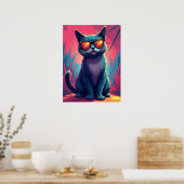 Cool Cat Meme – Deal With It Zonnebril Pop Art Poster (Keuken)