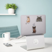 Cool Cat Memes Sticker (Laptop op bureau)