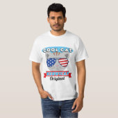 Cool Cat Meowican Original Patriotic Funny Pun T-shirt (Voorkant volledig)