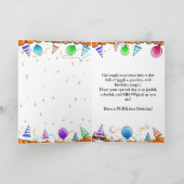 Cool Cat met Oranje tinten Verjaardagskaart Kaart (Binnen)