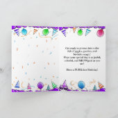 Cool Cat met Paarse tinten verjaardagskaart Kaart (Binnen)