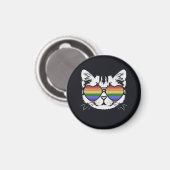 Cool Cat Met Pride LGBT Flag Bril Magneet (Voorkant / Achterkant)