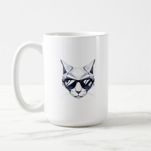 Cool Cat met Shades Mok - Uniek & Stijlvol Feline (Links)