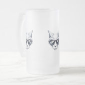 Cool Cat met zonnebril Frosted Glass Mok - 16oz (Voorkant links)