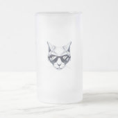 Cool Cat met zonnebril Frosted Glass Mok - 16oz (Center)