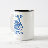 Cool Cat met Zonnebril Ik Rond Tweekleurige Koffiemok (Voorkant links)