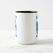 Cool Cat met Zonnebril Ik Rond Tweekleurige Koffiemok (Center)