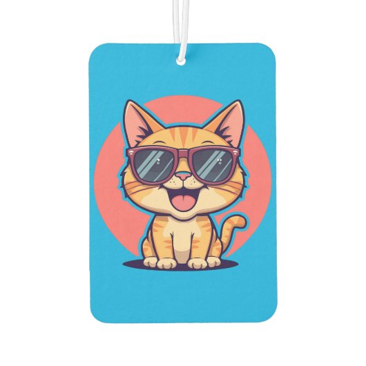 Cool Cat met zonnebril – Schattige Funny Kat Desig Luchtverfrisser (Achterkant)