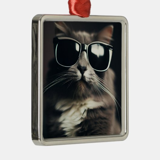 Cool Cat Metalen Ornament (Rechts)