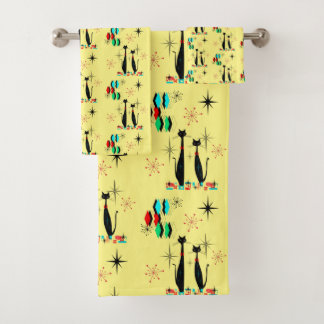 Cool Cat Mid Century Modern Atomic Era Bad Handdoek