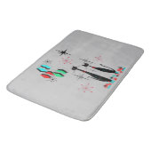 Cool Cat Mid Century Modern Atomic Era Bath Mat (Gekanteld)