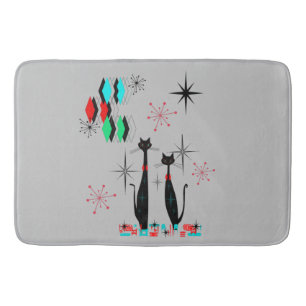 Cool Cat Mid Century Modern Atomic Era Bath Mat