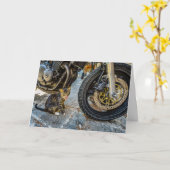 Cool cat motorfiets grappig wenskaart kaart (Gele Bloem)