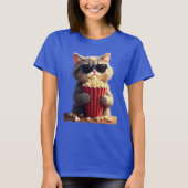 Cool Cat Movie | Funny Feline Popcorn Lover T-shirt (Voorkant)