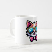 Cool Cat Mug – Quirky Cartoon Coffee Cup Koffiemok (Voorkant links)