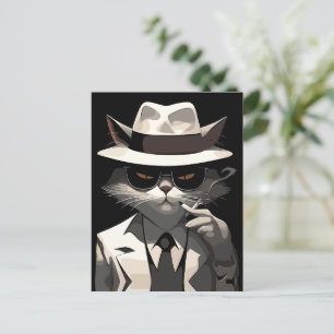 Cool Cat Noir: Elegante en mysterieuze kat Briefkaart