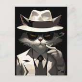 Cool Cat Noir: Suave en mysterieuze katachtige Briefkaart (Voorkant)
