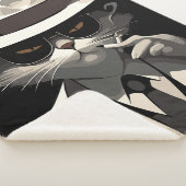 Cool Cat Noir: Suave en mysterieuze katachtige Sherpa Deken (3/4)
