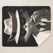 Cool Cat Noir: Suave en mysterieuze katachtige Sherpa Deken (Voorkant (horizontaal))