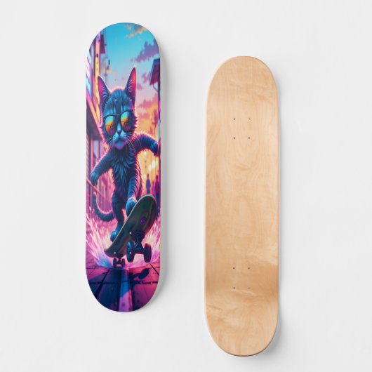 Cool Cat on Wheels Edition 2 Persoonlijk Skateboard (Voorkant)