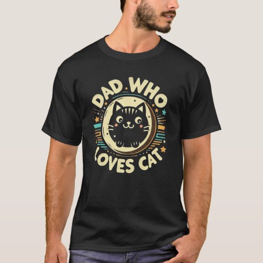 Cool Cat Papa Grappig Ontwerp Hilarisch Citaat voo T-shirt (Voorkant)
