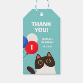 Cool Cat Party Ballon Kids Verjaardag Bedankt Cadeaulabel