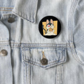 Cool Cat Pizza Liefhebber Design Ronde Button 5,7 Cm (In situ)