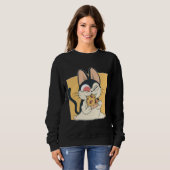 Cool Cat Pizza Liefhebber Design Trui (Voorkant volledig)