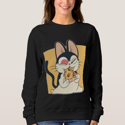 Cool Cat Pizza Liefhebber Design Trui (Voorkant)