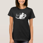 Cool Cat Plays French Horn Musician Orchestra Mu T-shirt (Voorkant)