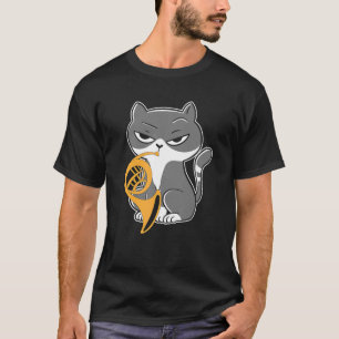 Cool Cat Plays French Horn Musician Orchestra Mu T-shirt