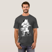 Cool Cat Plays Jazz op Drums T-shirt (Voorkant volledig)