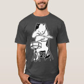 Cool Cat Plays Jazz op Drums T-shirt (Voorkant)