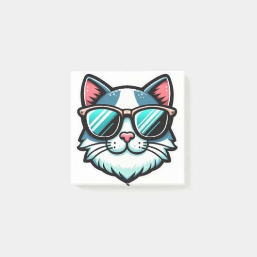 Cool Cat Post-it® Notes – Stylish Feline Memo Pads (Voorkant)