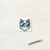 Cool Cat Post-it® Notes – Stylish Feline Memo Pads (Op bureau)