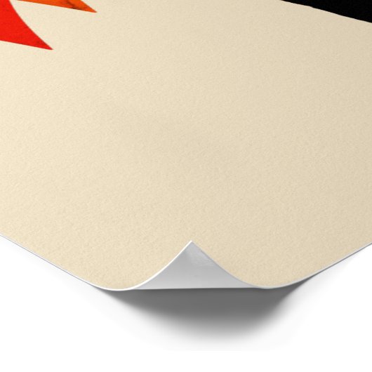 Cool Cat Red Eye Mid Century Retro Art Poster (Hoek)