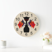 Cool Cat Red Eye Mid Century Retro Wall Clock Grote Klok (Huis)
