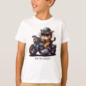Cool Cat Riding Motorcycle Ben je klaar? T-shirt (Voorkant)