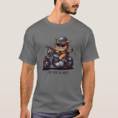 Cool Cat Riding Motorcycle Ben je klaar? T-shirt (Voorkant)