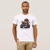 Cool Cat Riding Motorcycle Ben je klaar? T-shirt (Voorkant volledig)