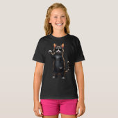 Cool Cat Rock Dancer T-shirt | Grappig Dieren Muzi (Voorkant volledig)