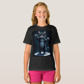 Cool Cat Rock Dancer T-shirt | Grappig Dierlijke M (Voorkant volledig)