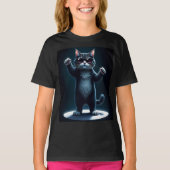 Cool Cat Rock Dancer T-shirt | Grappig Dierlijke M (Voorkant)
