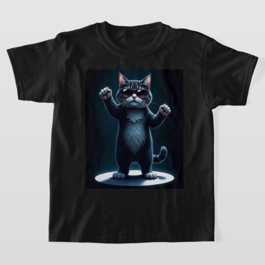 Cool Cat Rock Dancer T-shirt | Grappig Dierlijke M (Laagn)