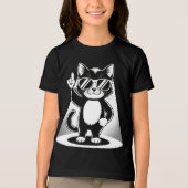 Cool Cat Rock Dancer T-shirt | Grappig Dierlijke M (Voorkant)