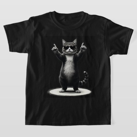 Cool Cat Rock Dancer T-shirt | Grappig Dierlijke M (Laagn)
