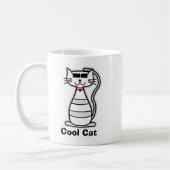 Cool Cat schattige cartoon kat met zonnebrillen Koffiemok (Links)