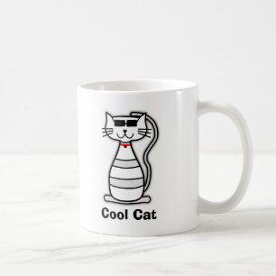 Cool Cat schattige cartoon kat met zonnebrillen Koffiemok